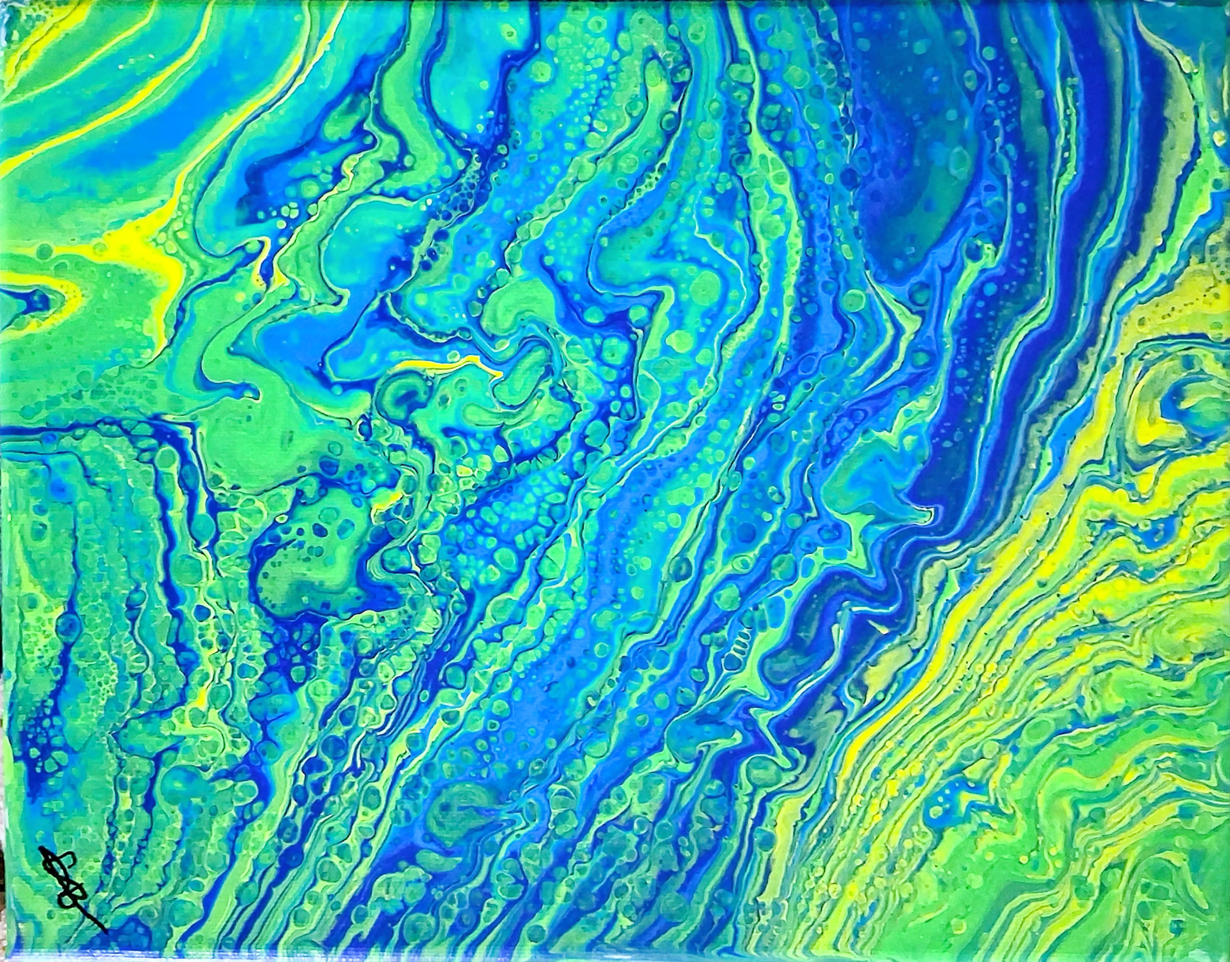 Luminous Lagoon - pour painting by Chris Broussard